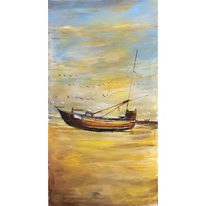 Abdul Hameed, 12 x 24 inch, Acrylic on Canvas, Seascape Painting, AC-ADHD-142